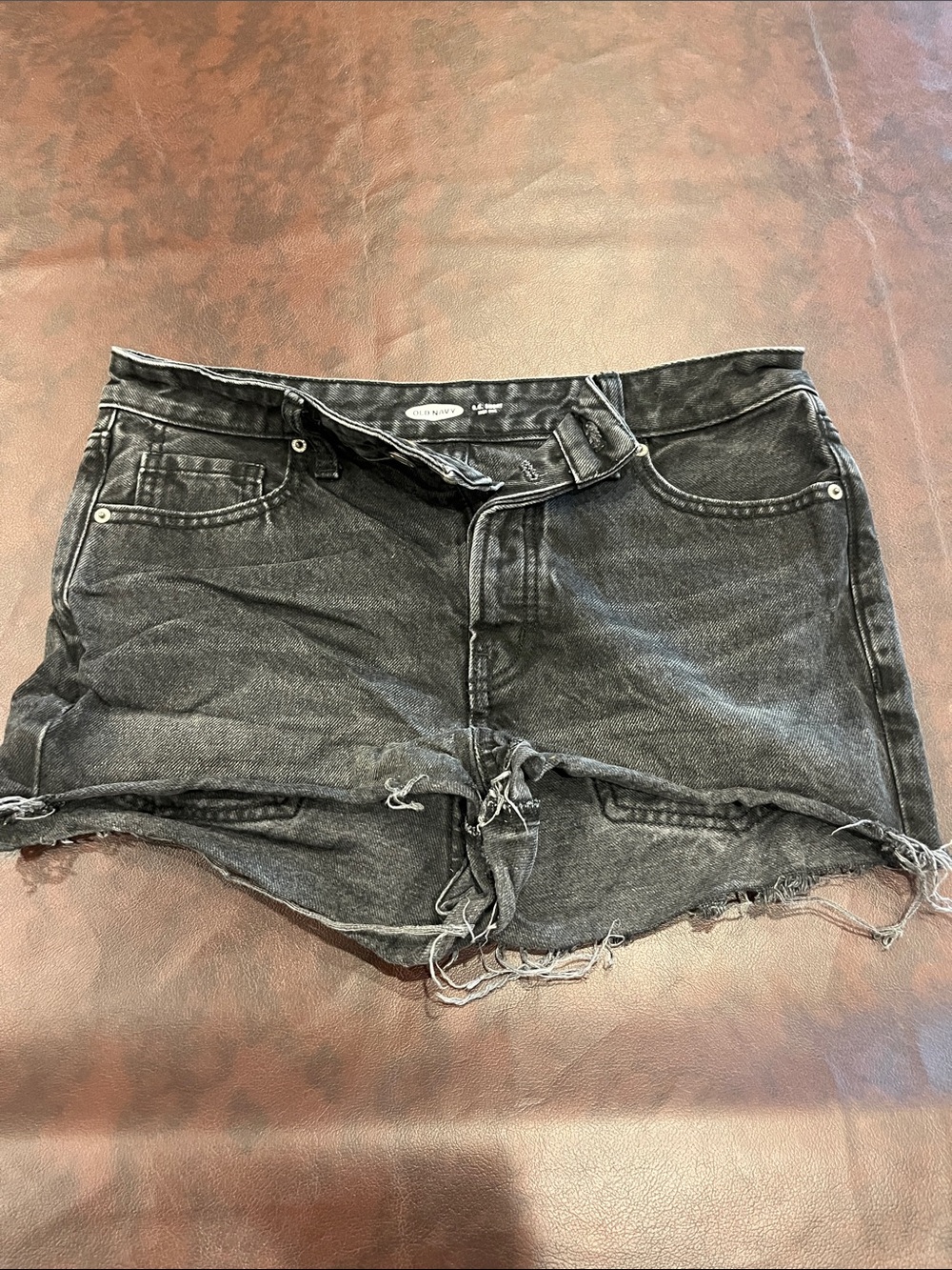 Old Navy Black Distressed Cutoff Denim Shorts